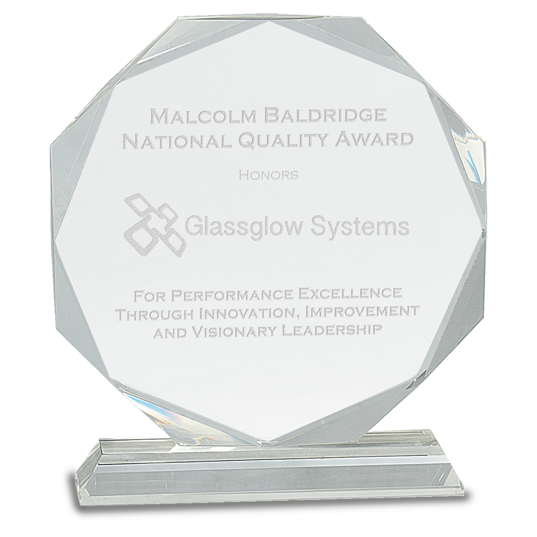 Crystal Octagon on Pedestal Base - Awards & More #