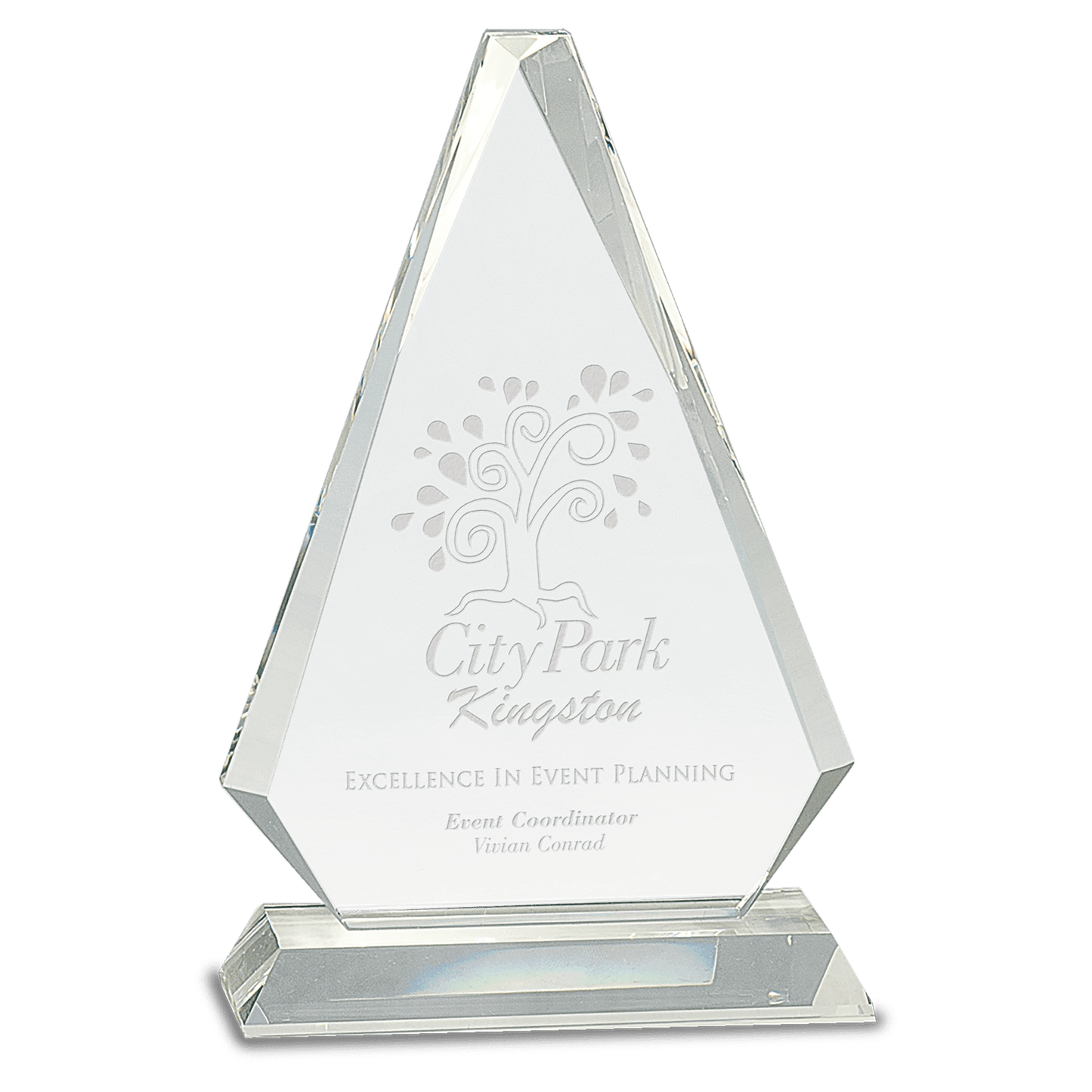 Crystal Triangle Award - Clear - Awards & More