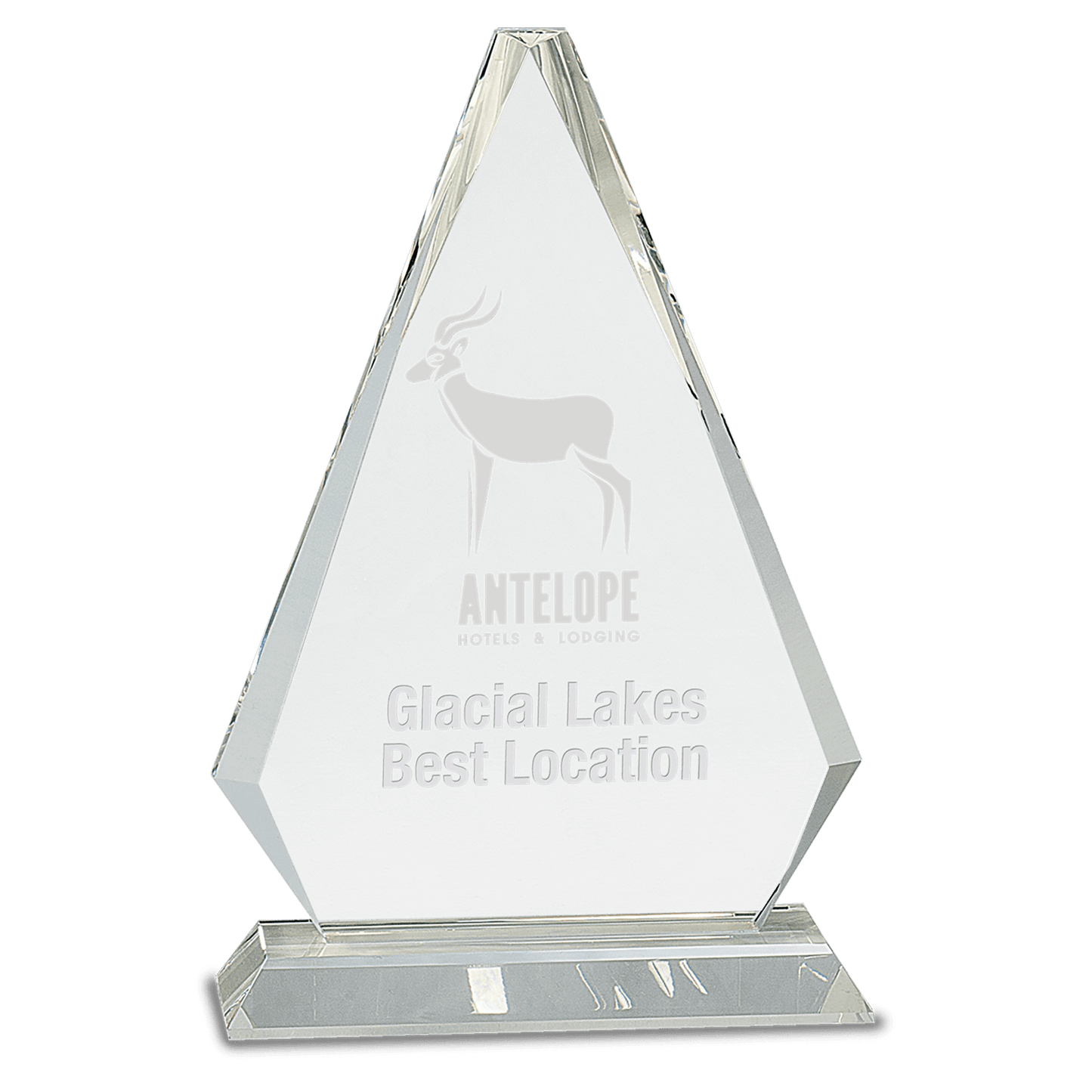 Crystal Triangle Award - Clear - Awards & More
