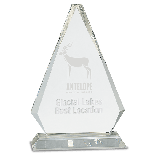 Crystal Triangle Award - Clear - Awards & More