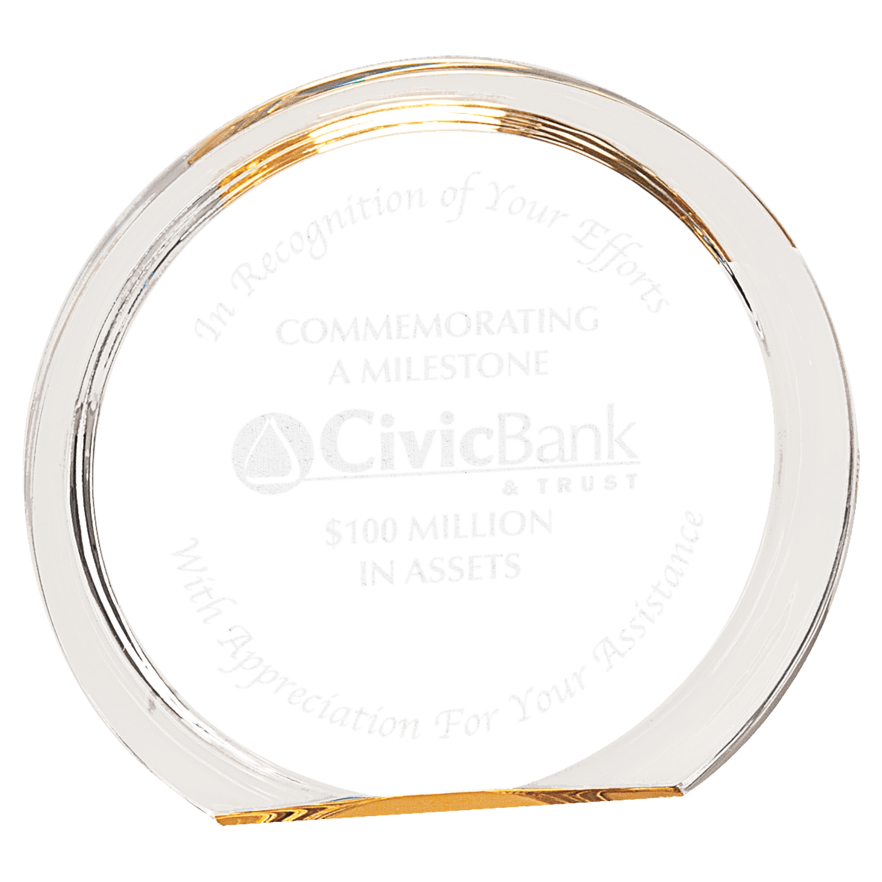 Round Halo Acrylic - Gold - Awards & More #