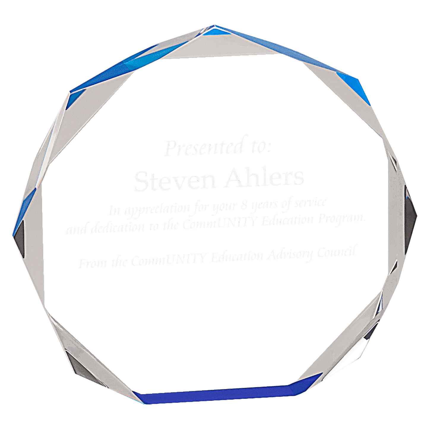 Octagon Acrylic Award - Blue - Awards & More #