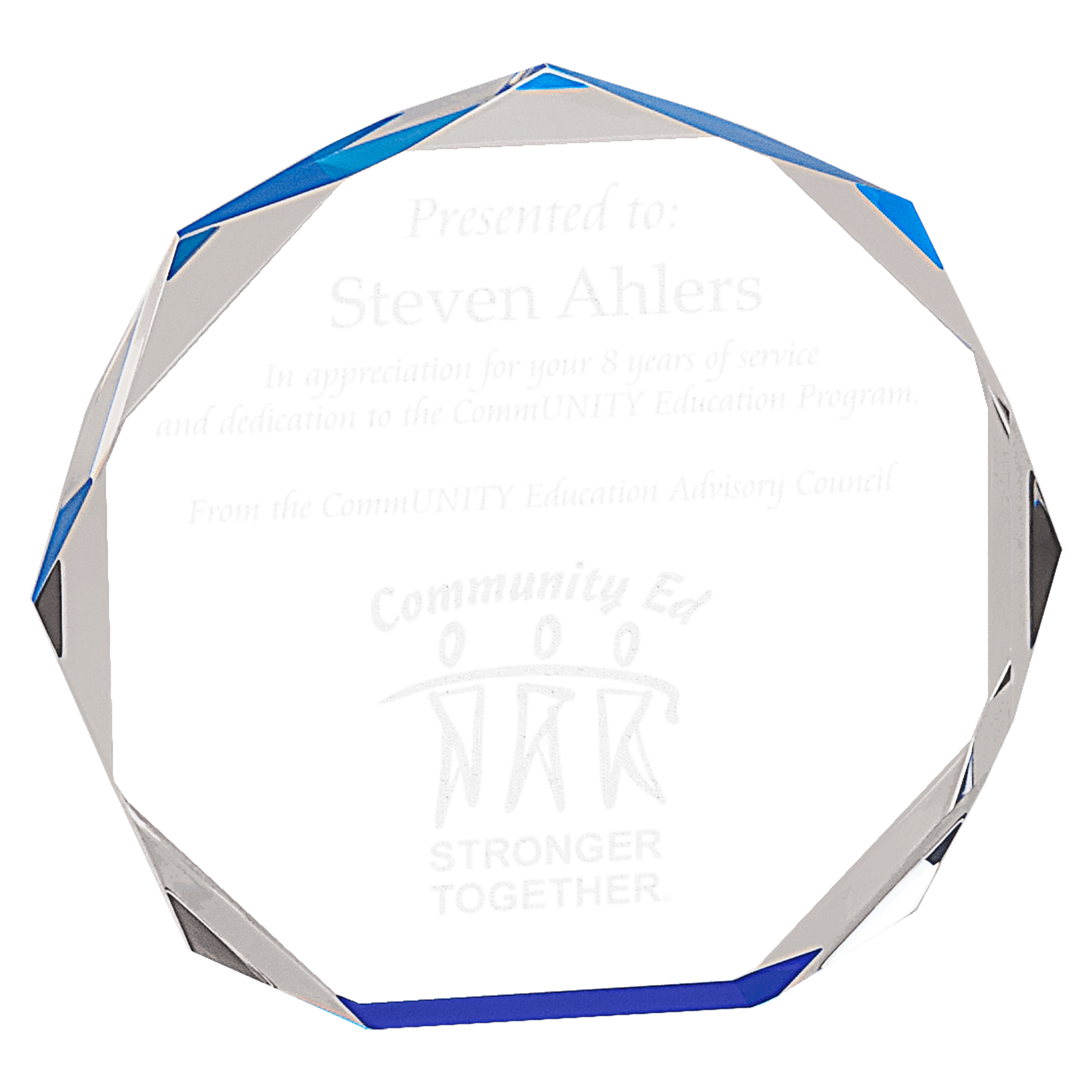 Octagon Acrylic Award - Blue - Awards & More #