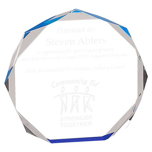 Octagon Acrylic Award - Blue - Awards & More #