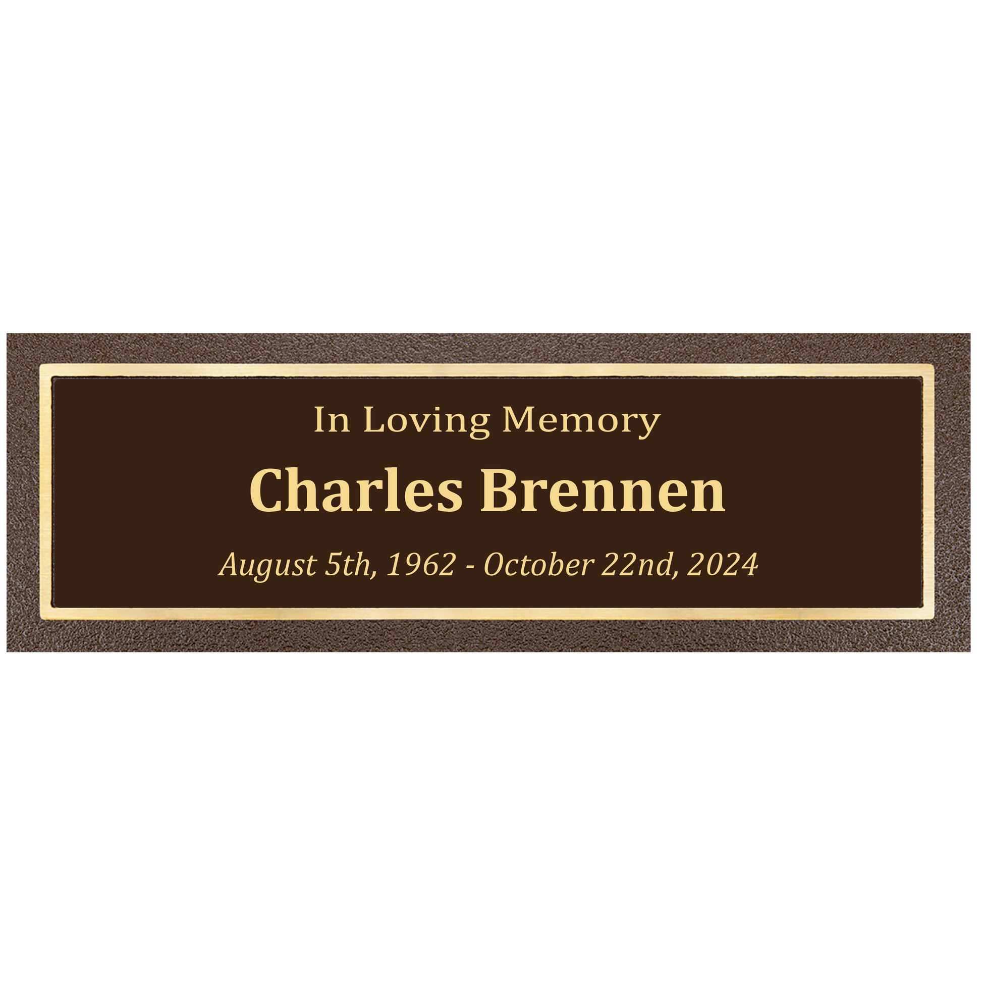 Gold/Brown 9" x 3" Aluminum Outdoor Plaque Sign - Awards & More #