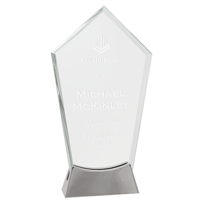 Peak Platinum Glass with Full Metal Base - Awards & More #