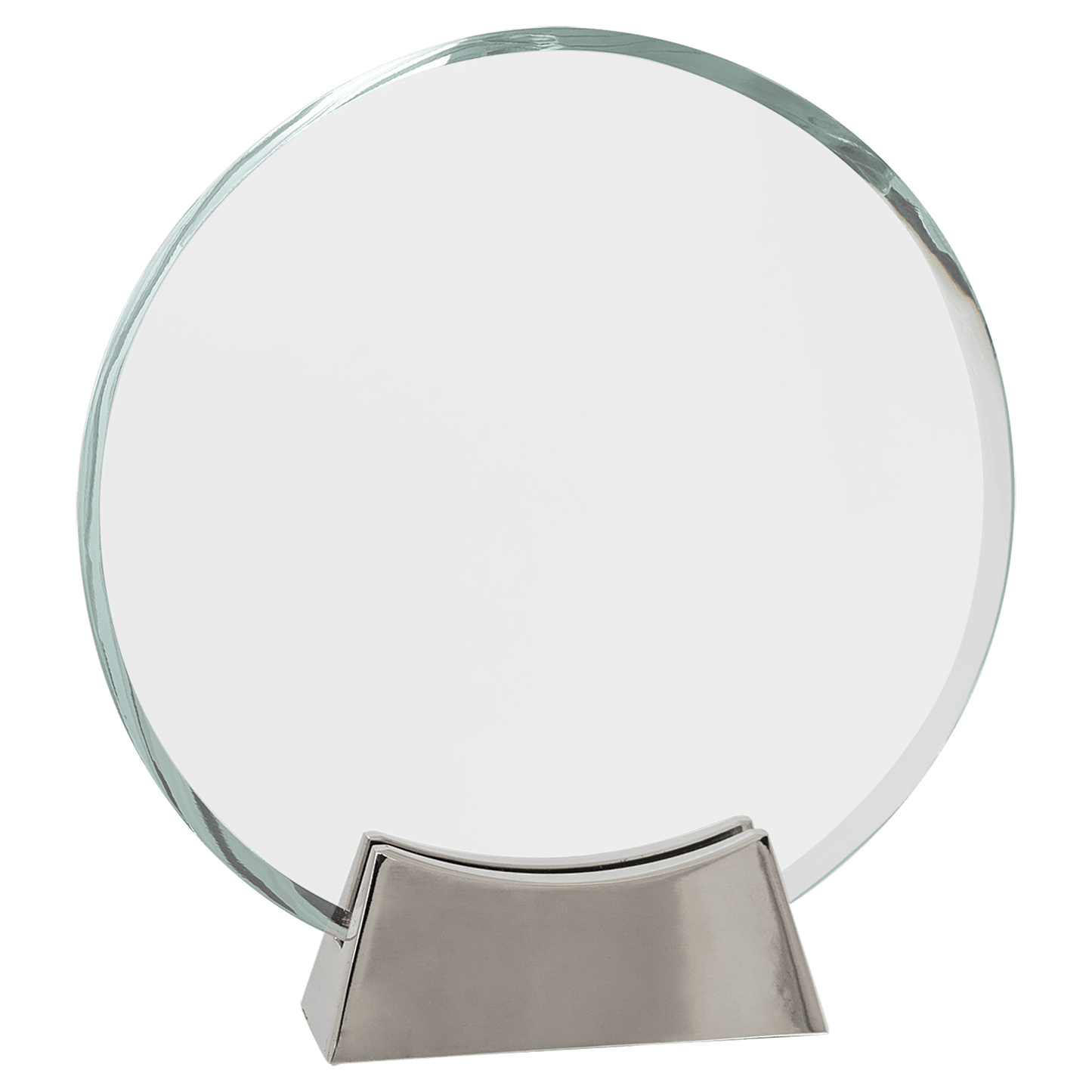 Round Platinum Glass with Full Metal Base - Awards & More #