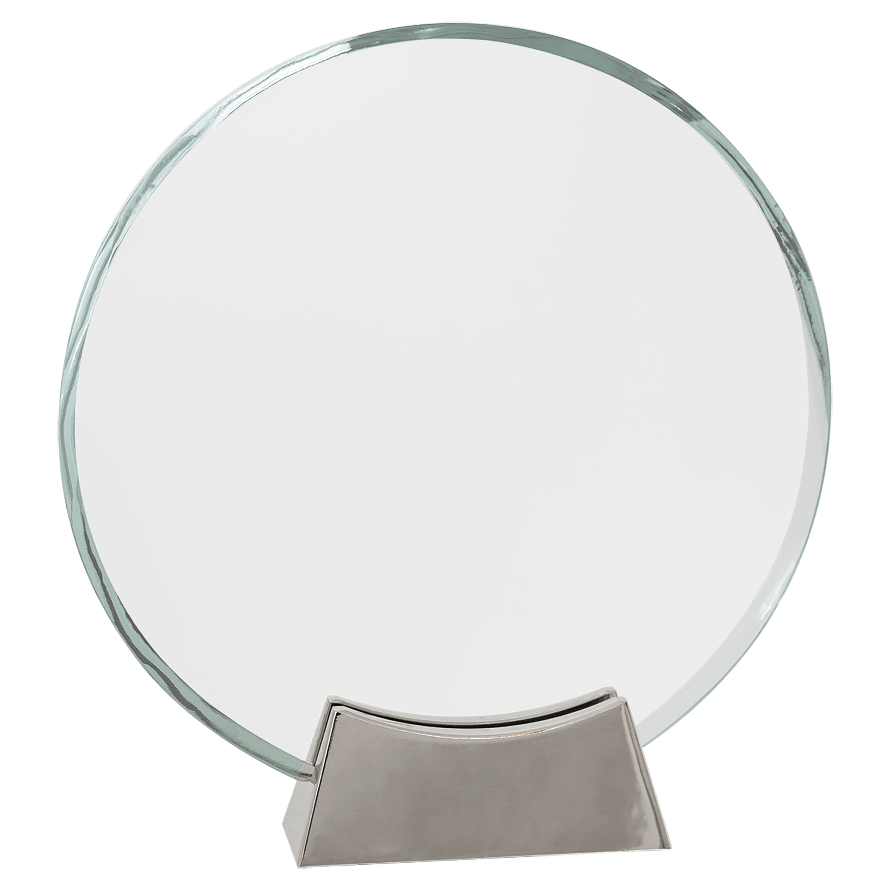 Round Platinum Glass with Full Metal Base - Awards & More #