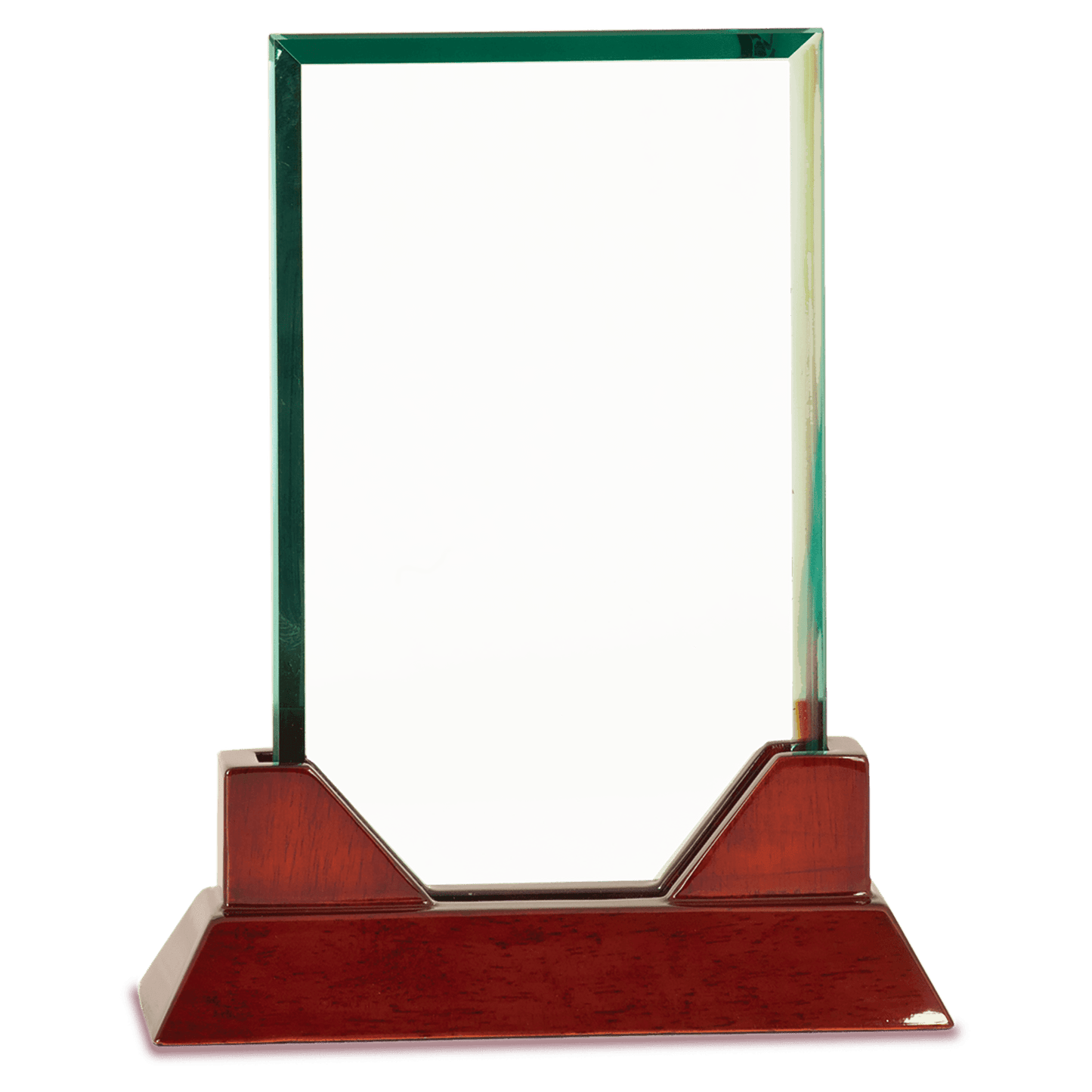 Rectangle Prestige Glass with Rosewood Base - Awards & More #
