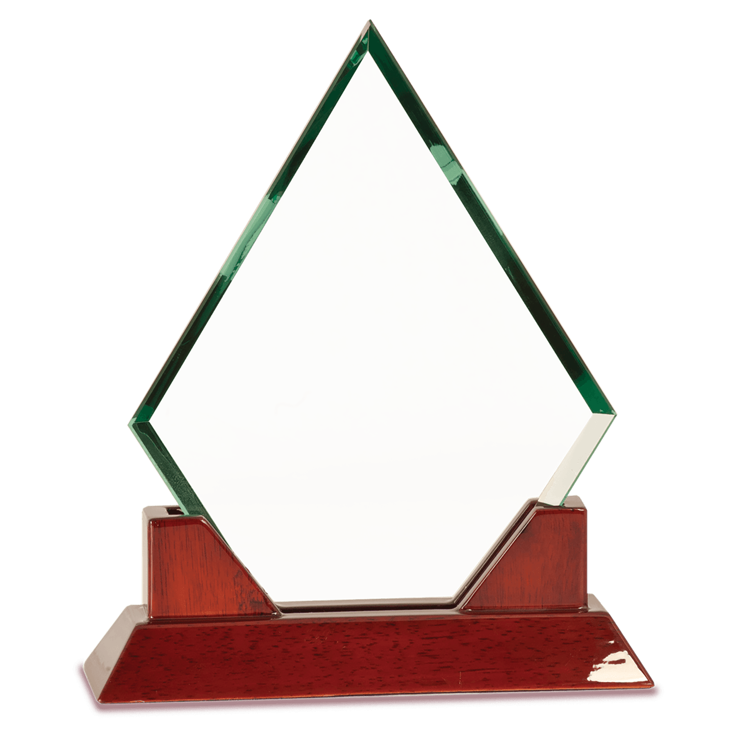 Jade Diamond Prestige Glass with Rosewood Base - Awards & More #