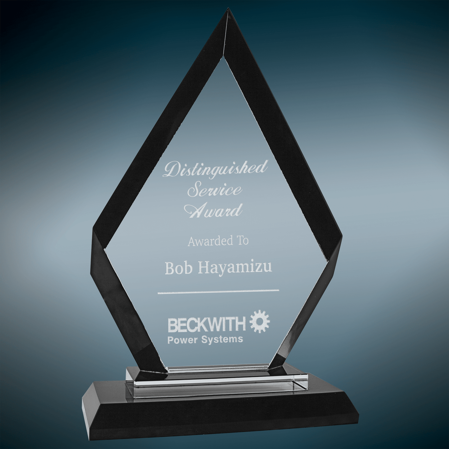 Diamond Regal Glass Award - Black - Awards & More #