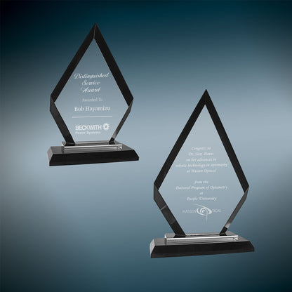 Diamond Regal Glass Award - Black - Awards & More #