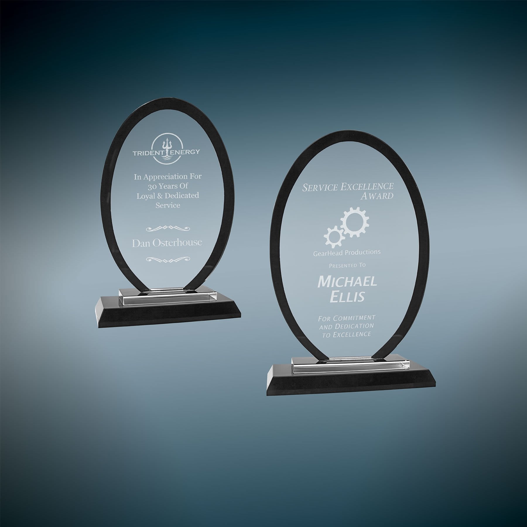 Oval Regal Glass - Black - Awards & More #