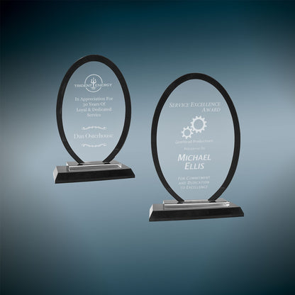 Oval Regal Glass - Black - Awards & More #