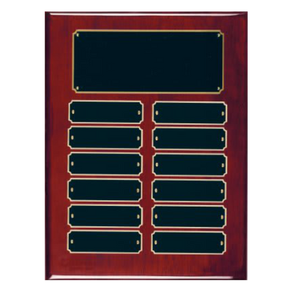 Recognition Perpetual Plaque - Rosewood Piano Finish and Black Brass
