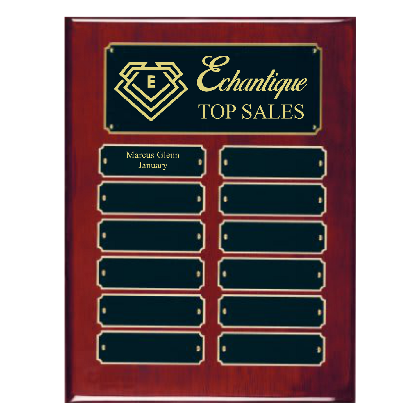 Recognition Perpetual Plaque - Rosewood Piano Finish and Black Brass