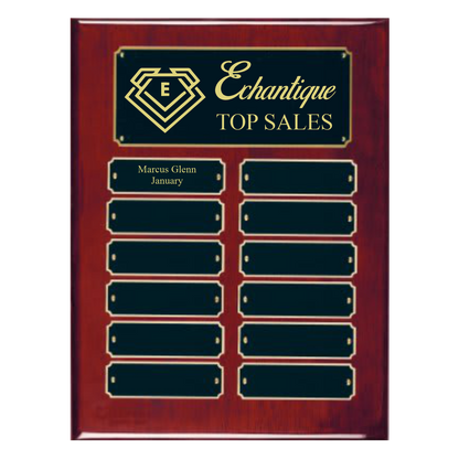 Recognition Perpetual Plaque - Rosewood Piano Finish and Black Brass