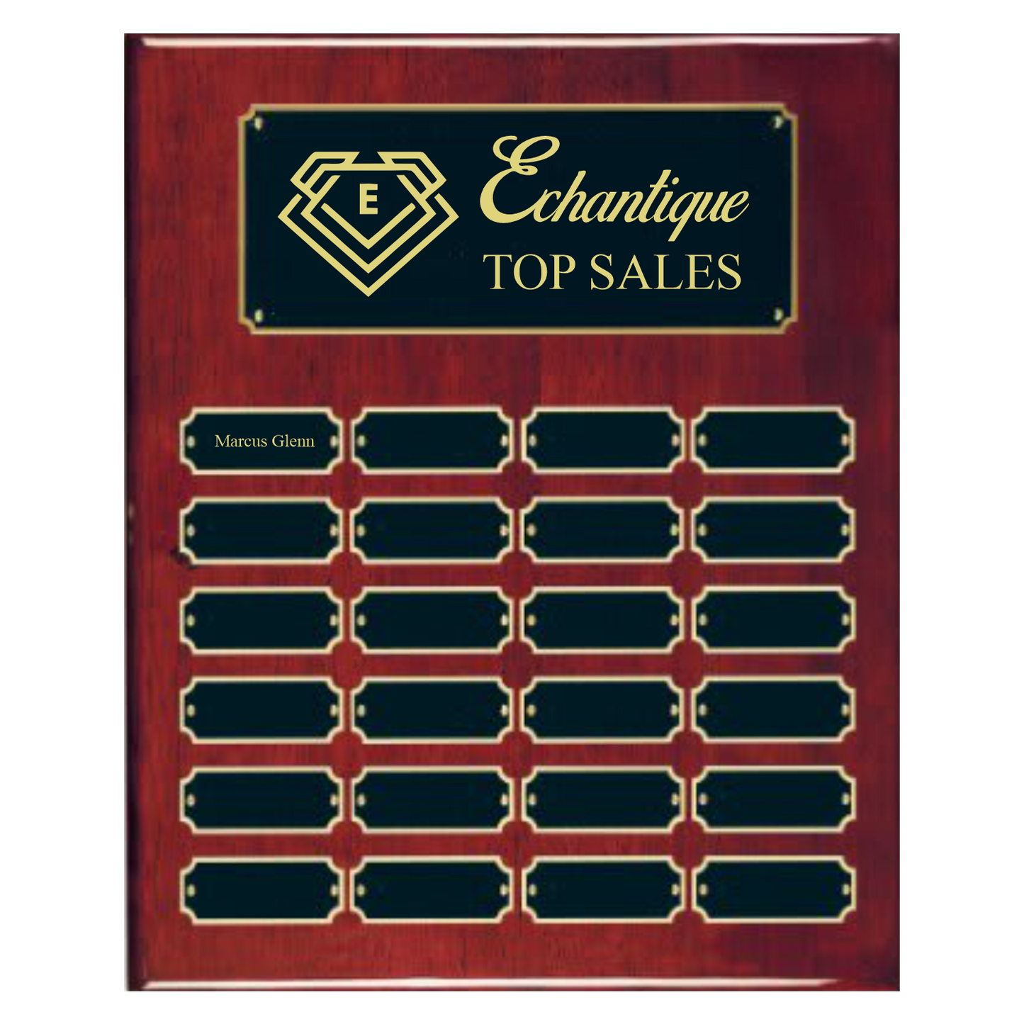 Recognition Perpetual Plaque - Rosewood Piano Finish and Black Brass