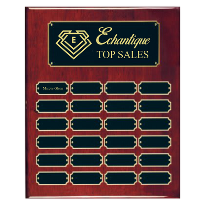 Recognition Perpetual Plaque - Rosewood Piano Finish and Black Brass