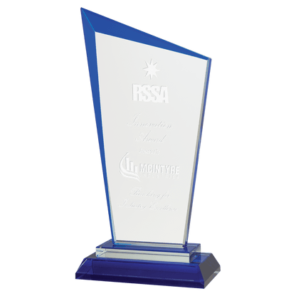 Razor Glass Award - Blue - Awards & More #