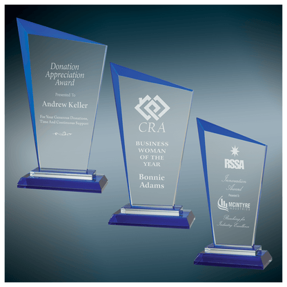 Razor Glass Award - Blue - Awards & More #