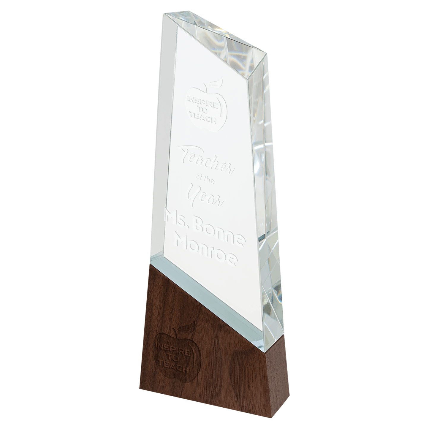 Peak Sierra Glass with Walnut Base - Awards & More #