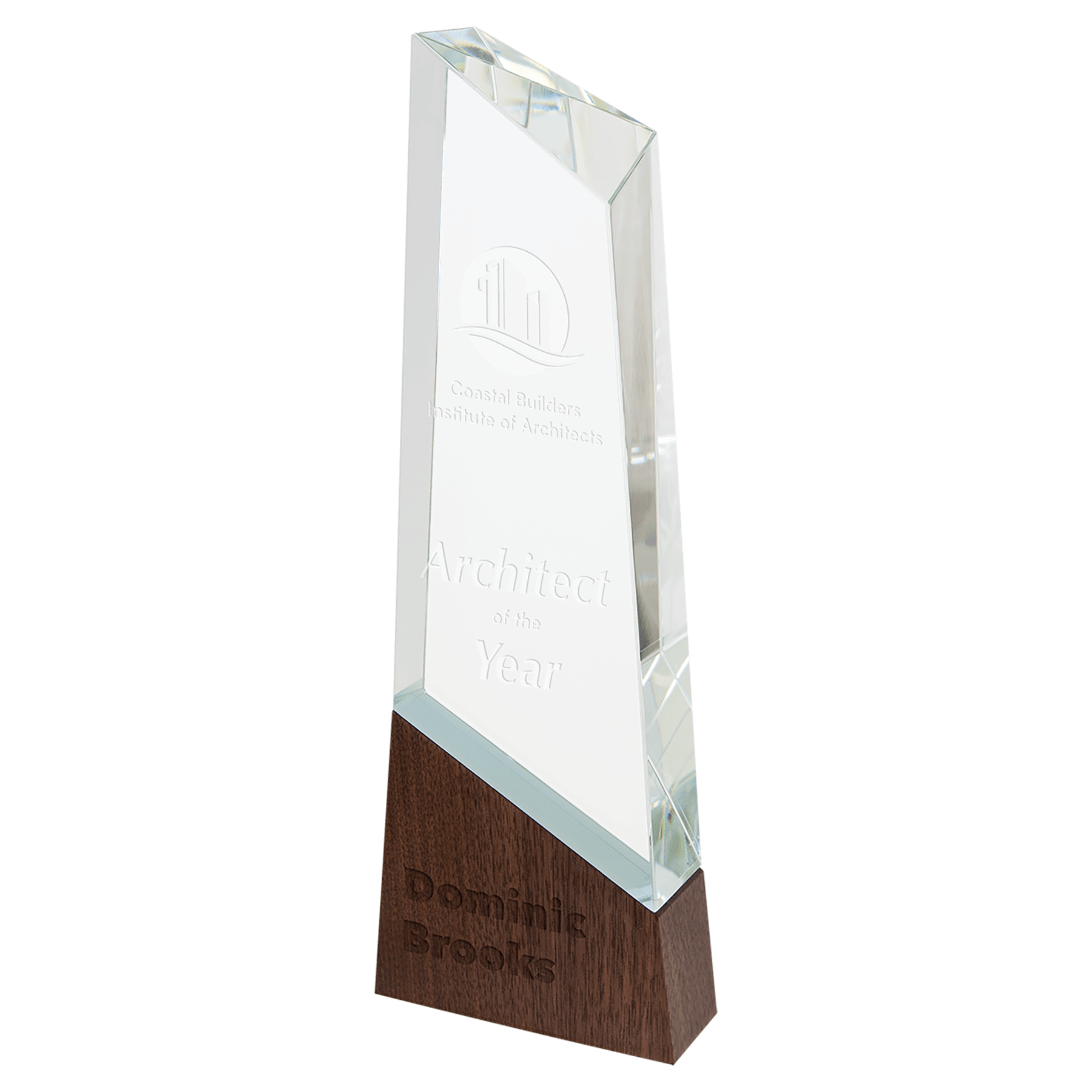 Peak Sierra Glass with Walnut Base - Awards & More #