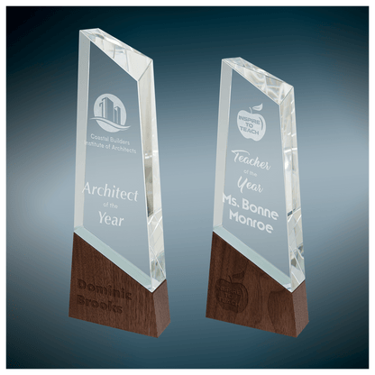 Peak Sierra Glass with Walnut Base - Awards & More #
