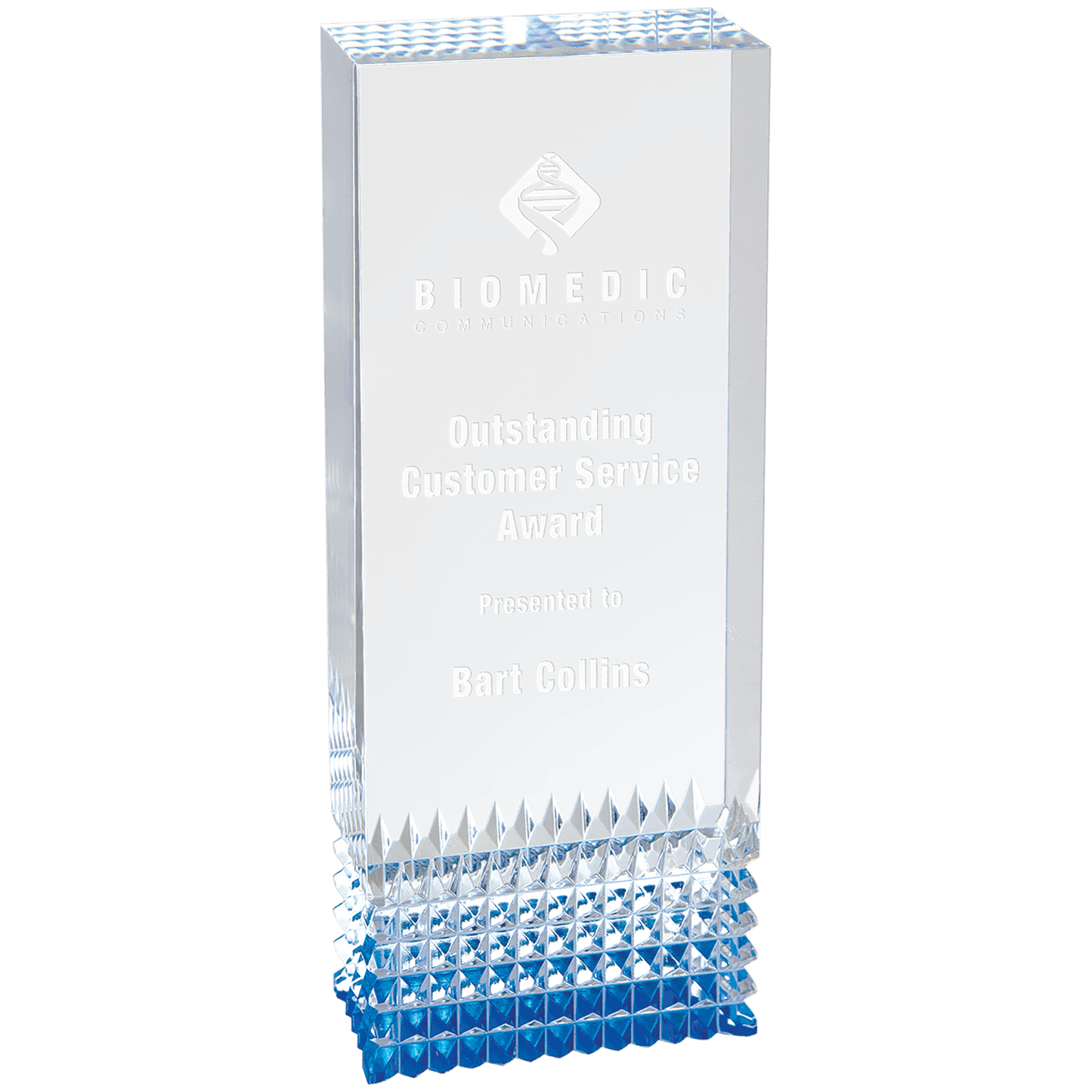 Tribute Acrylic Award - Blue - Awards & More #