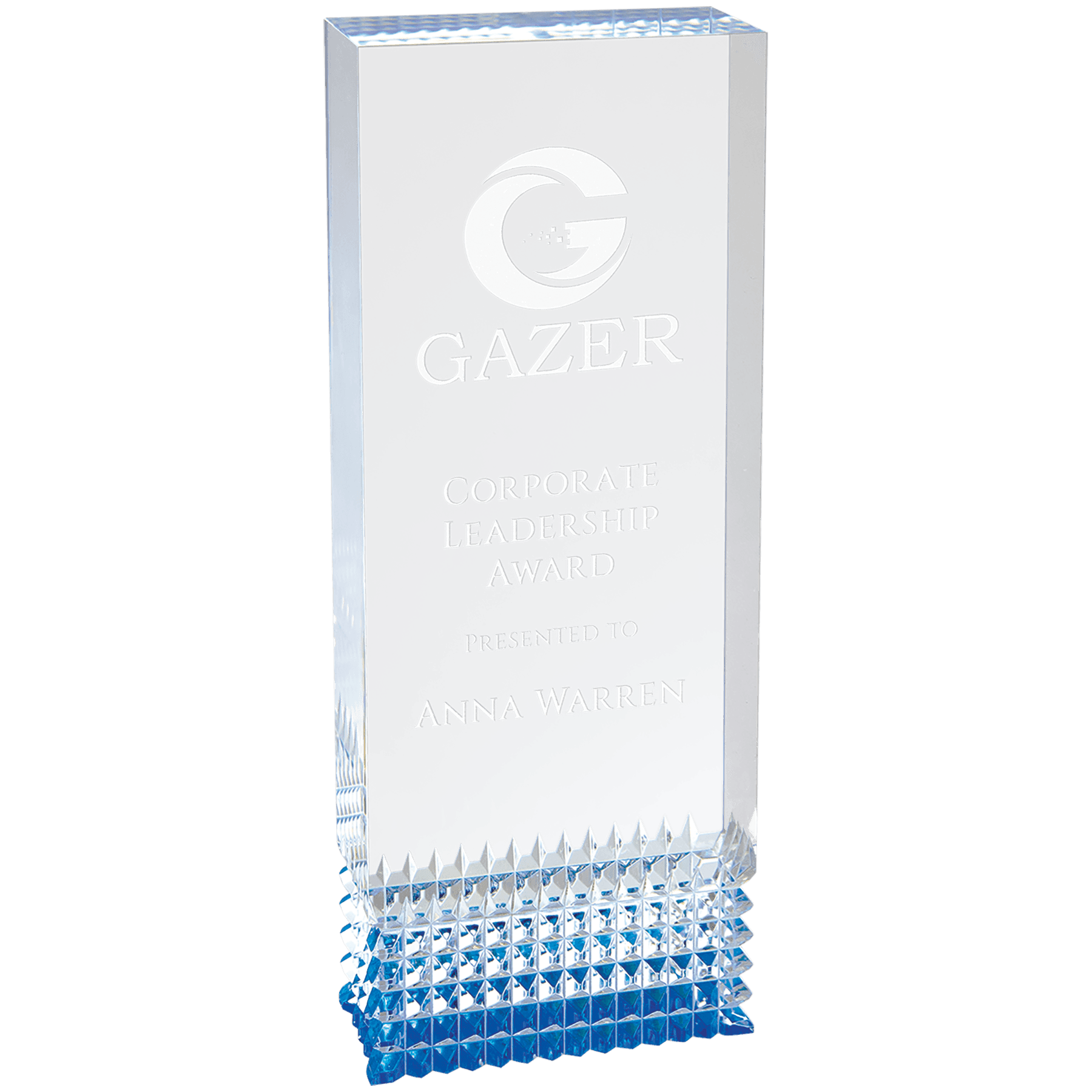 Tribute Acrylic Award - Blue - Awards & More #