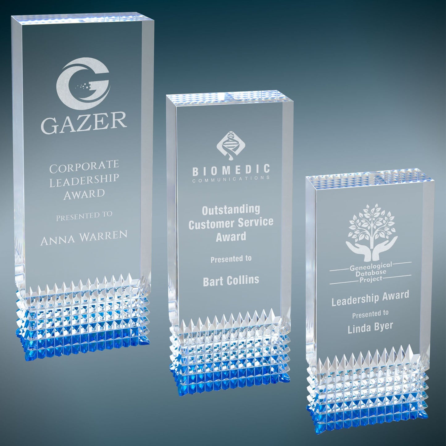 Tribute Acrylic Award - Blue - Awards & More #