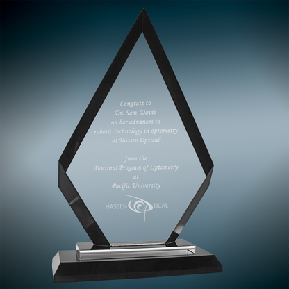 Diamond Regal Glass Award - Black - Awards & More #