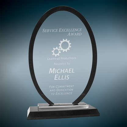 Oval Regal Glass - Black - Awards & More #